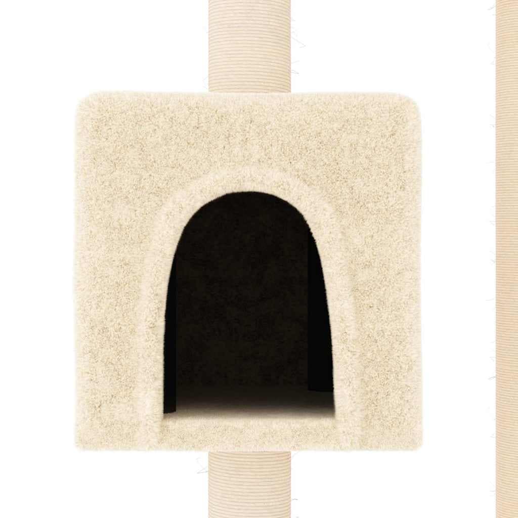 Albero per Gatti con Tiragraffi in Sisal Crema 104 cm — miniatura 4 di 6