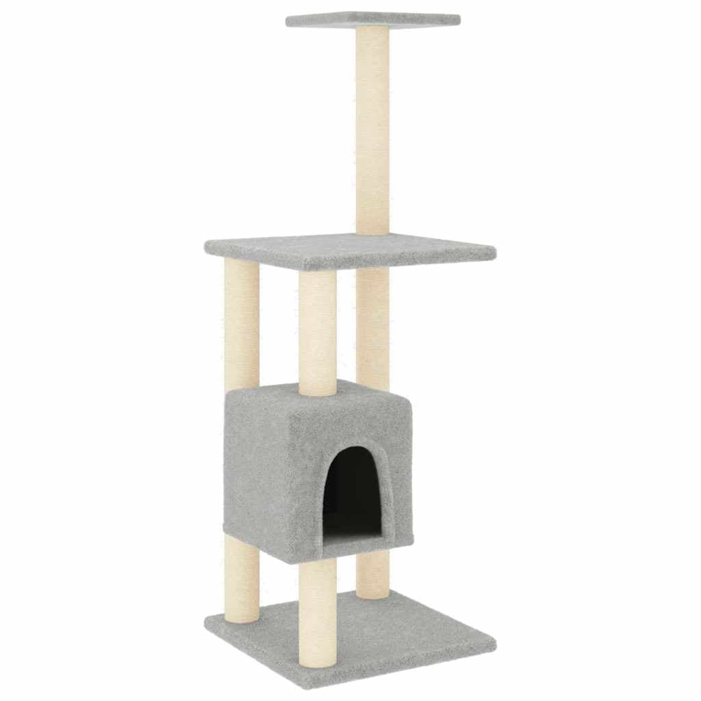 Albero per Gatti con Tiragraffi in Sisal Grigio Chiaro 104 cm — miniatura 2 di 6