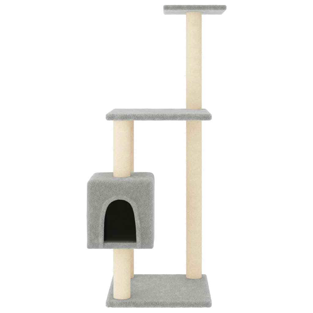Albero per Gatti con Tiragraffi in Sisal Grigio Chiaro 104 cm — miniatura 3 di 6