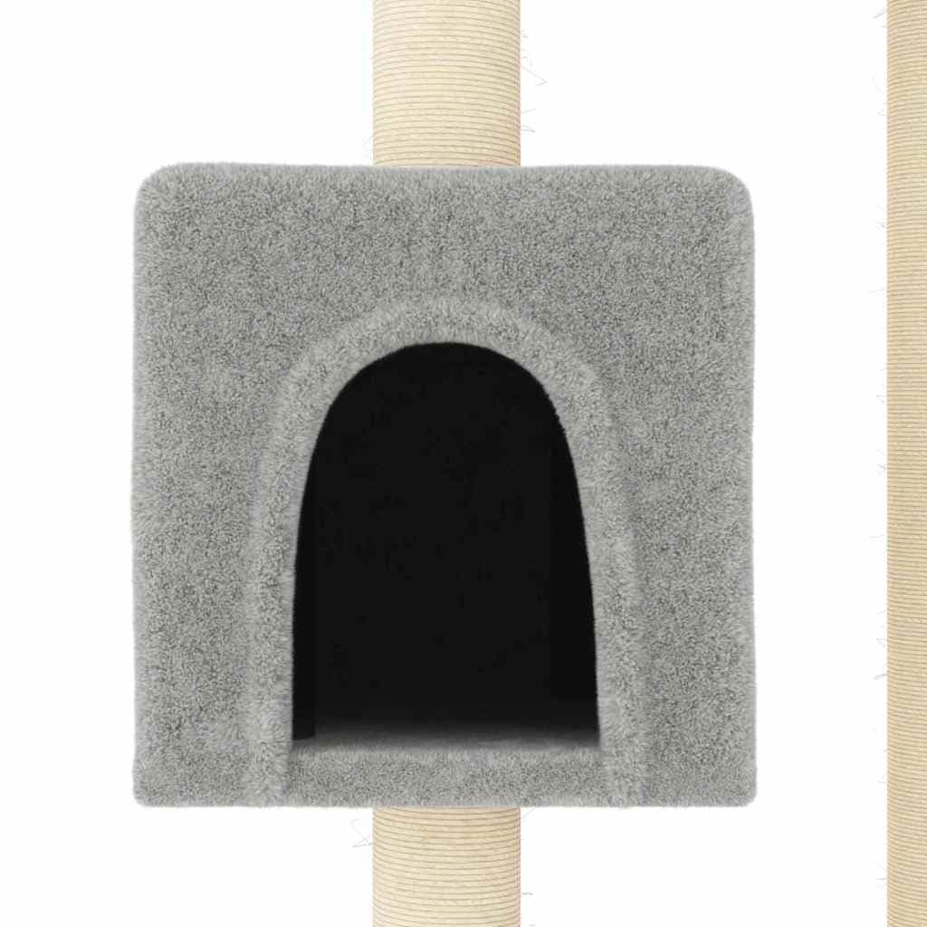 Albero per Gatti con Tiragraffi in Sisal Grigio Chiaro 104 cm — miniatura 4 di 6