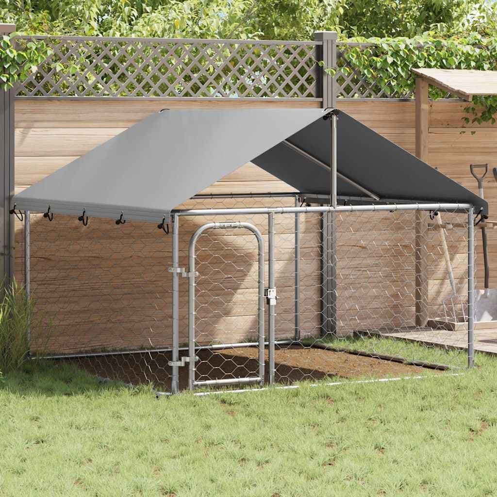 Gabbia per Cani da Esterno con Tetto 200x200x150 cm — foto 3 di 12