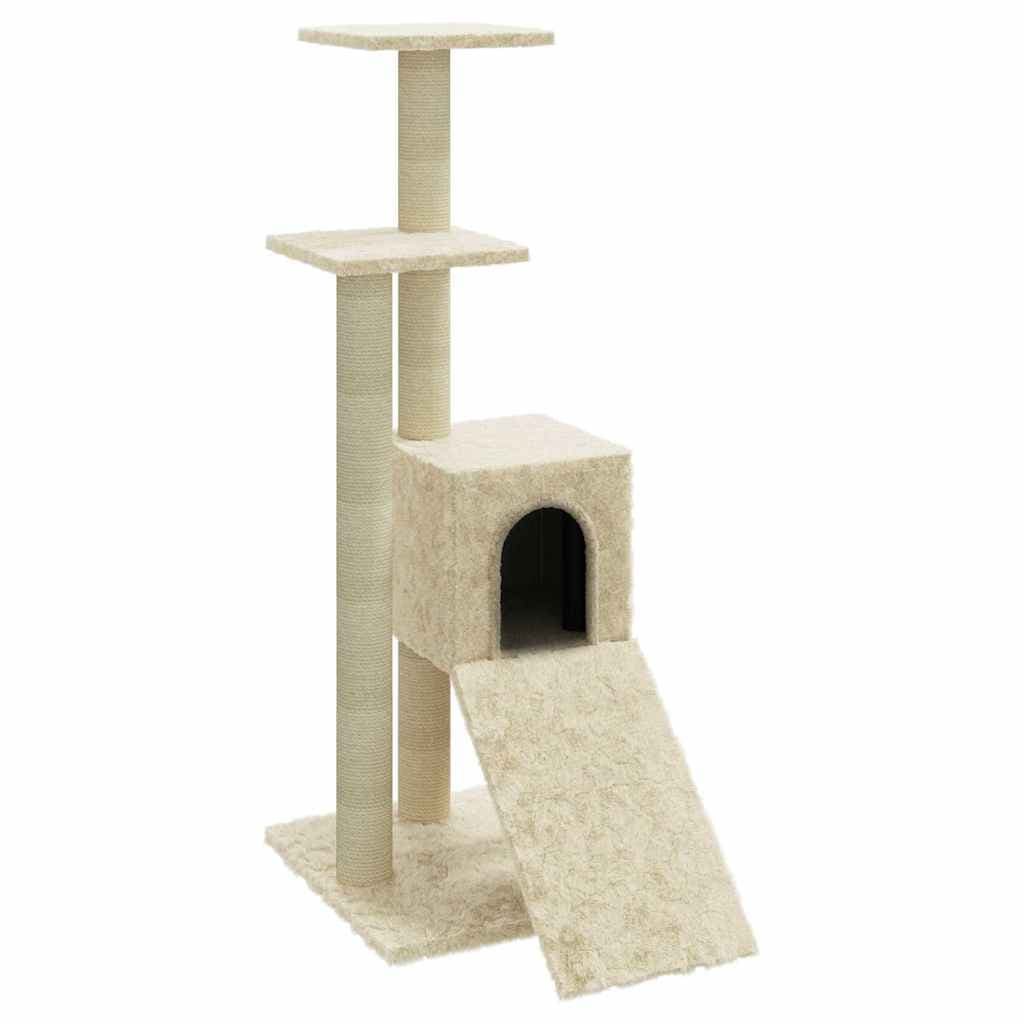 Albero per Gatti con Tiragraffi in Sisal Crema 92 cm — miniatura 2 di 9