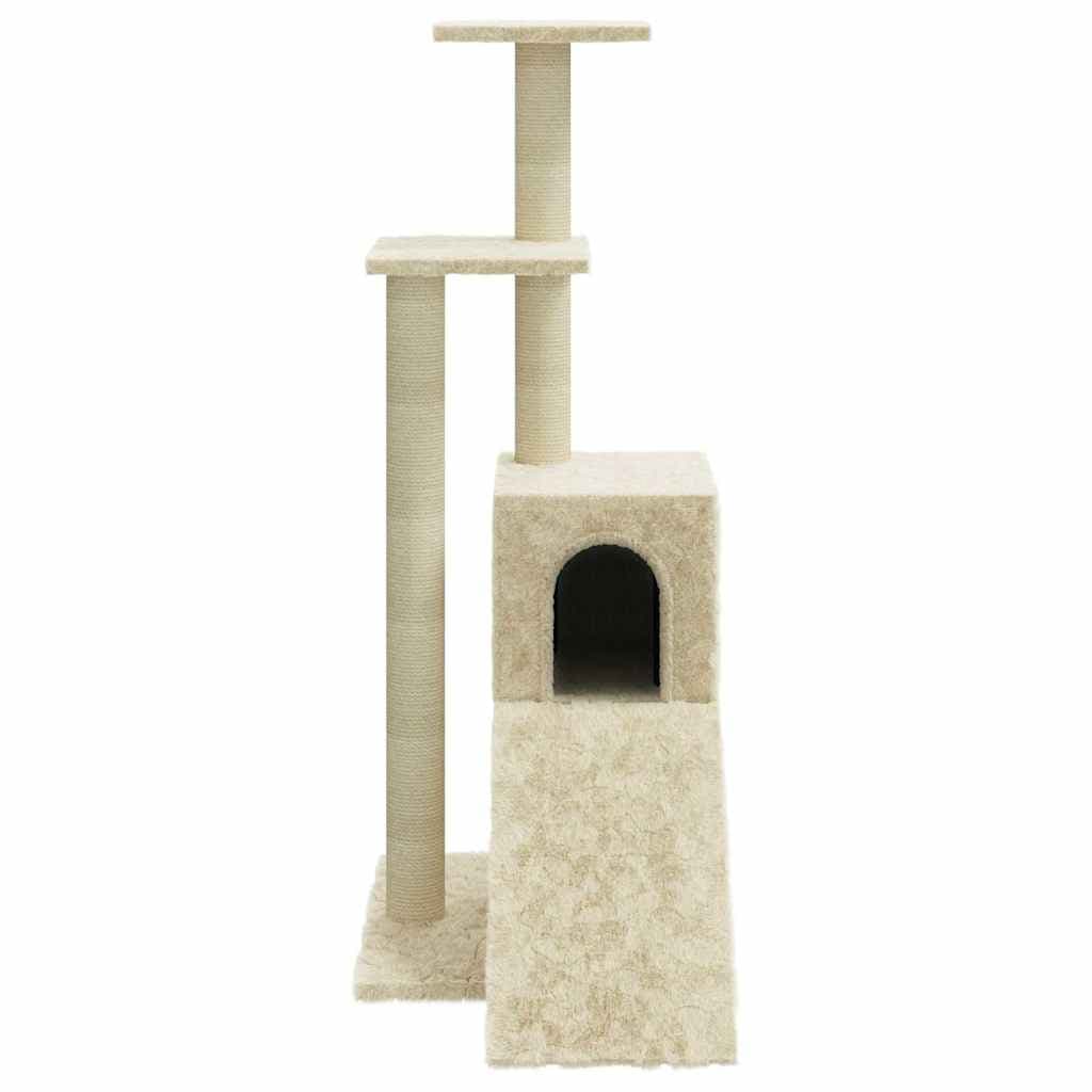 Albero per Gatti con Tiragraffi in Sisal Crema 92 cm — miniatura 4 di 9