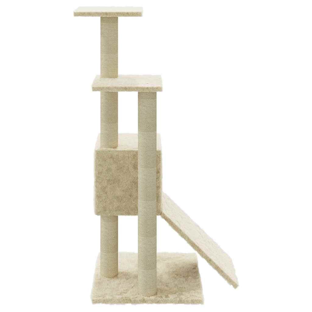 Albero per Gatti con Tiragraffi in Sisal Crema 92 cm — miniatura 5 di 9