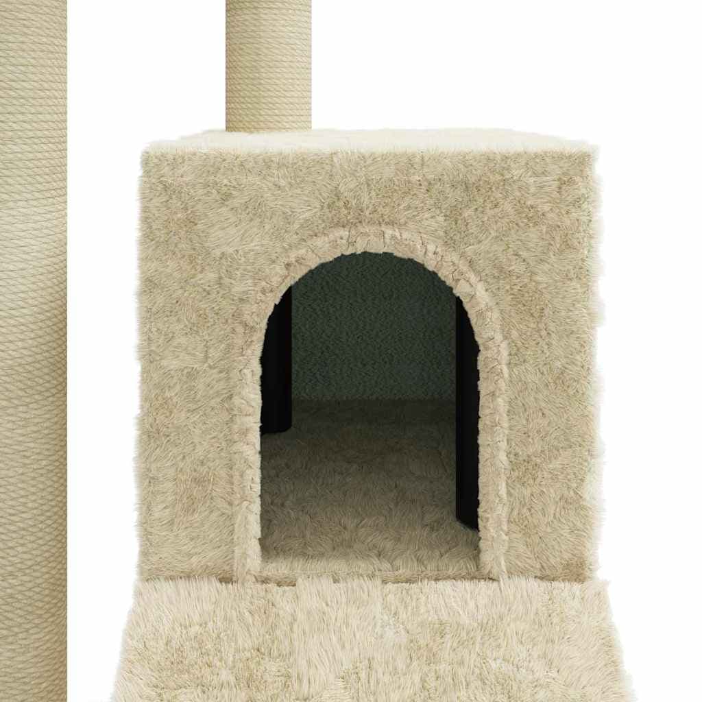 Albero per Gatti con Tiragraffi in Sisal Crema 92 cm — miniatura 6 di 9