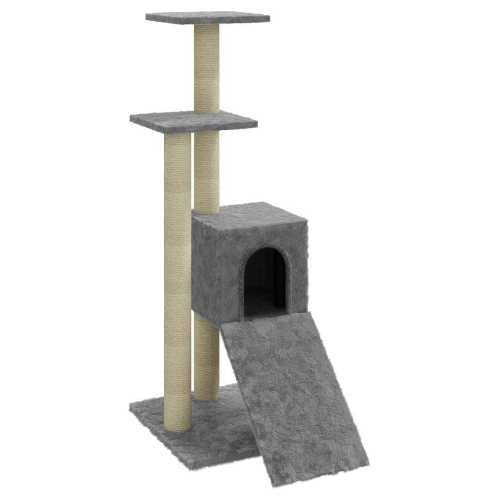 Albero per Gatti con Tiragraffi in Sisal Grigio Chiaro 92 cm — miniatura 2 di 9
