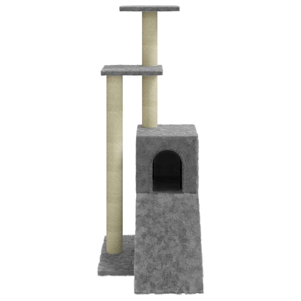 Albero per Gatti con Tiragraffi in Sisal Grigio Chiaro 92 cm — miniatura 4 di 9