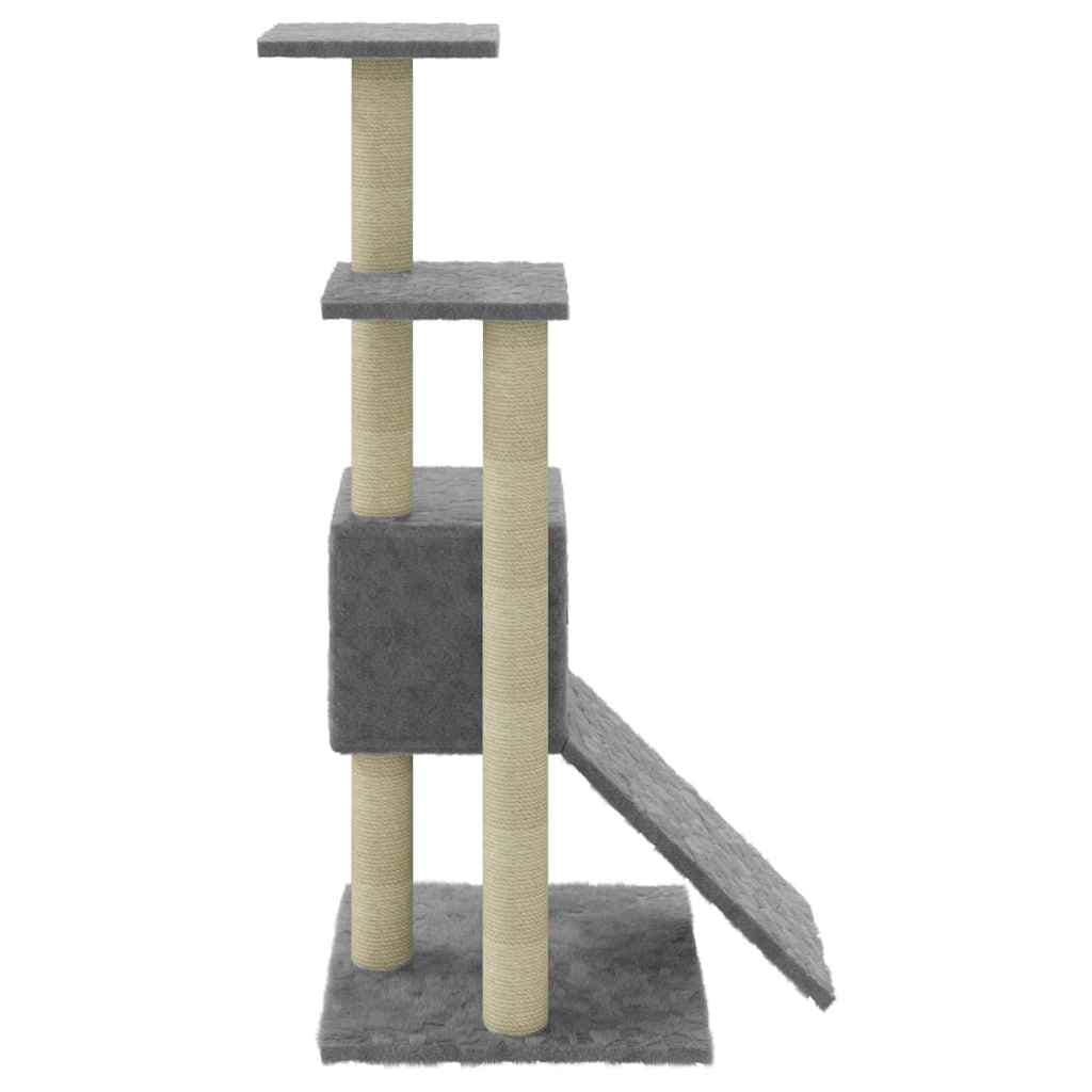 Albero per Gatti con Tiragraffi in Sisal Grigio Chiaro 92 cm — miniatura 5 di 9