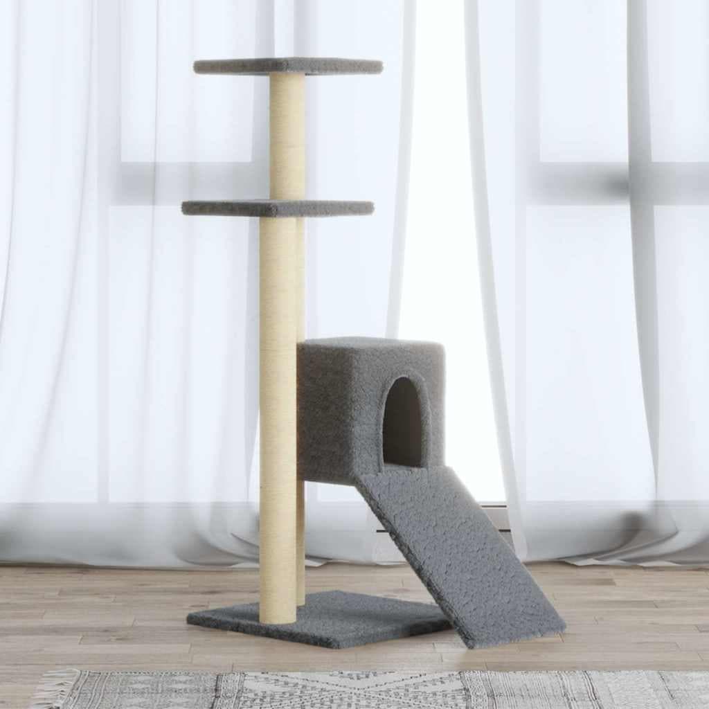 Albero per Gatti con Tiragraffi in Sisal Grigio Chiaro 92 cm — miniatura 1 di 9