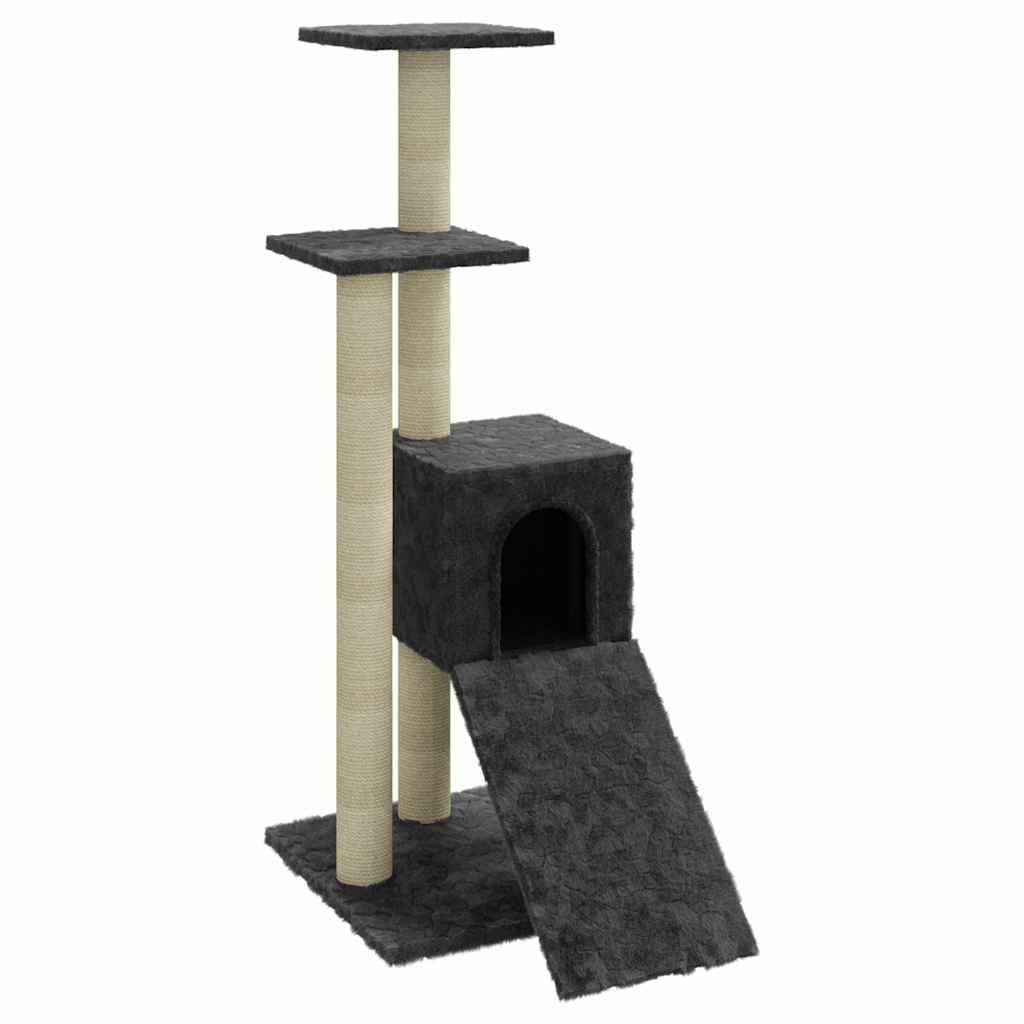 Albero per Gatti con Tiragraffi in Sisal Grigio Scuro 92 cm — miniatura 2 di 9