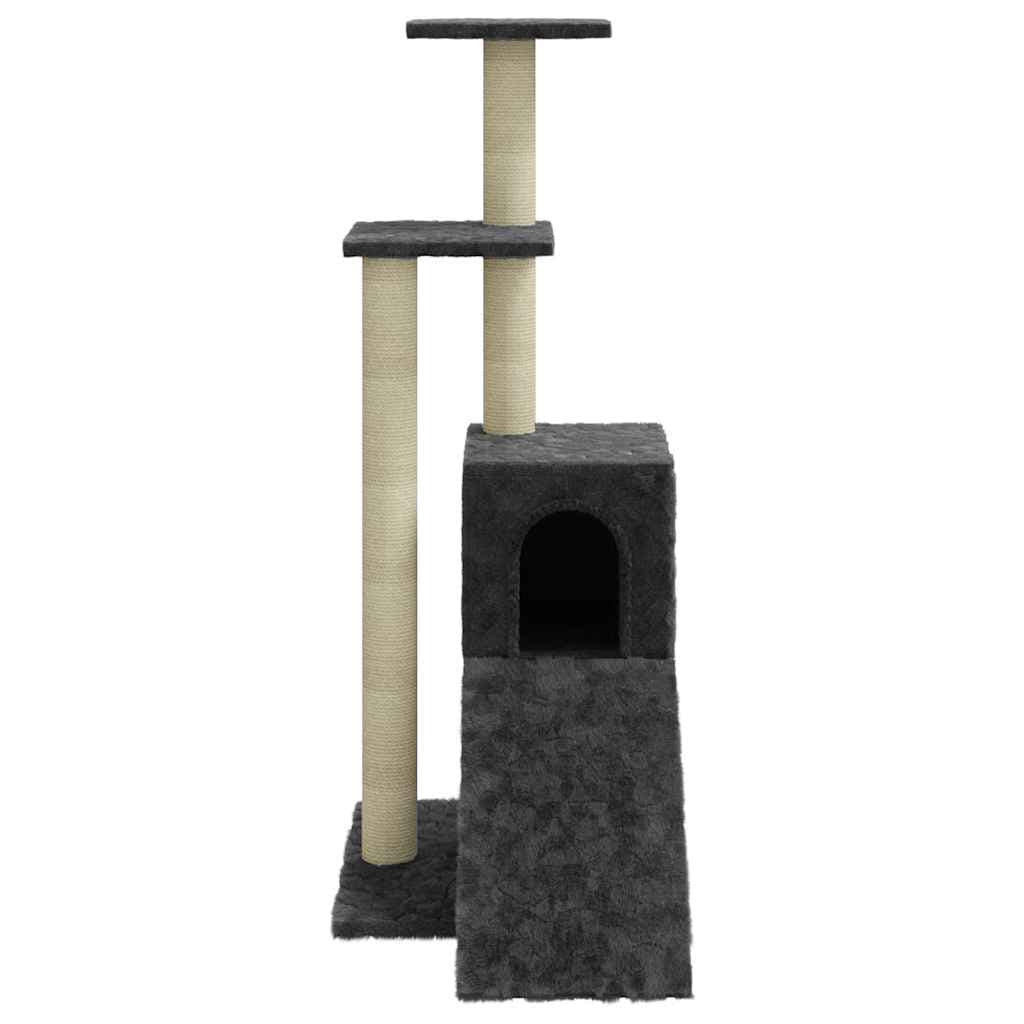 Albero per Gatti con Tiragraffi in Sisal Grigio Scuro 92 cm — miniatura 4 di 9