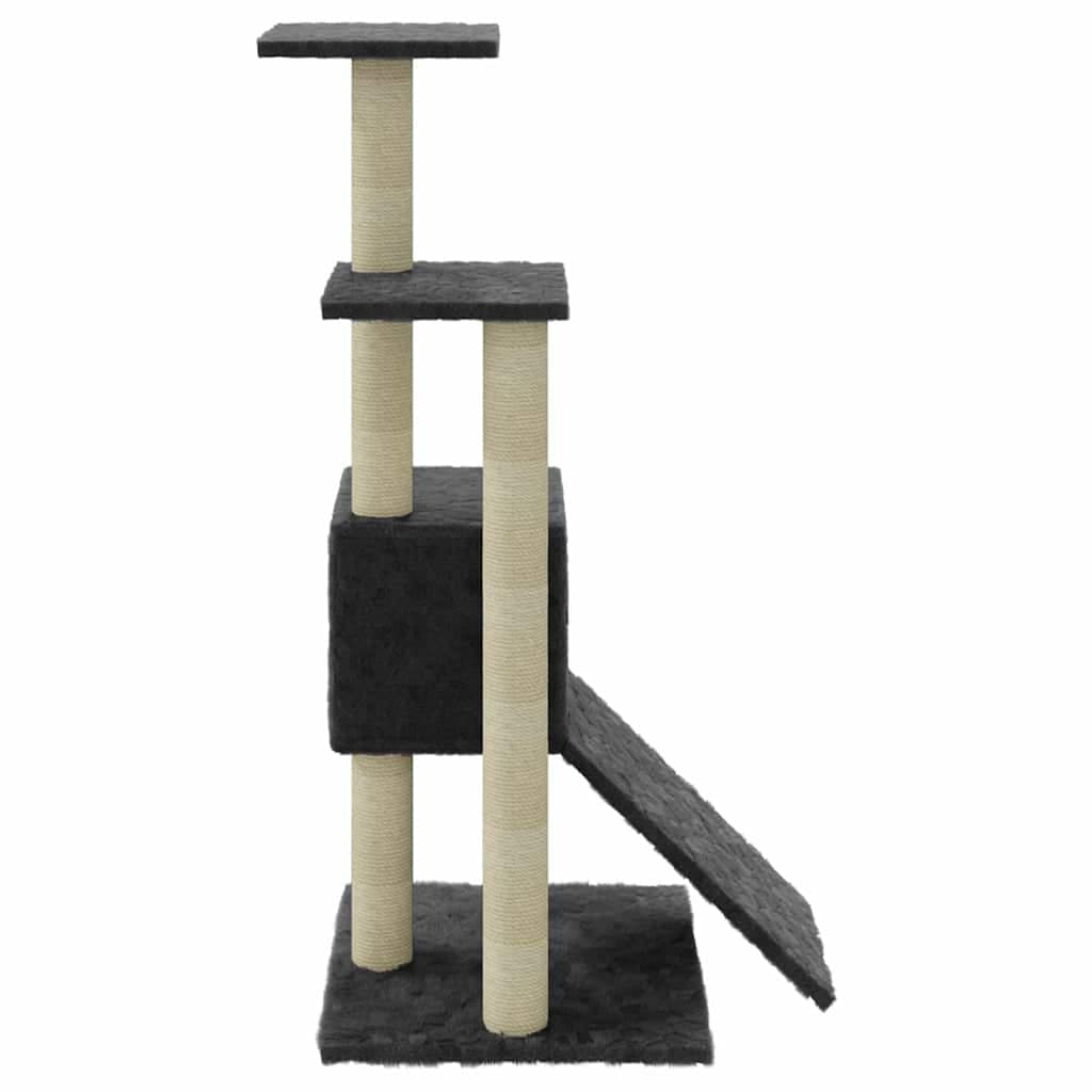 Albero per Gatti con Tiragraffi in Sisal Grigio Scuro 92 cm — miniatura 5 di 9