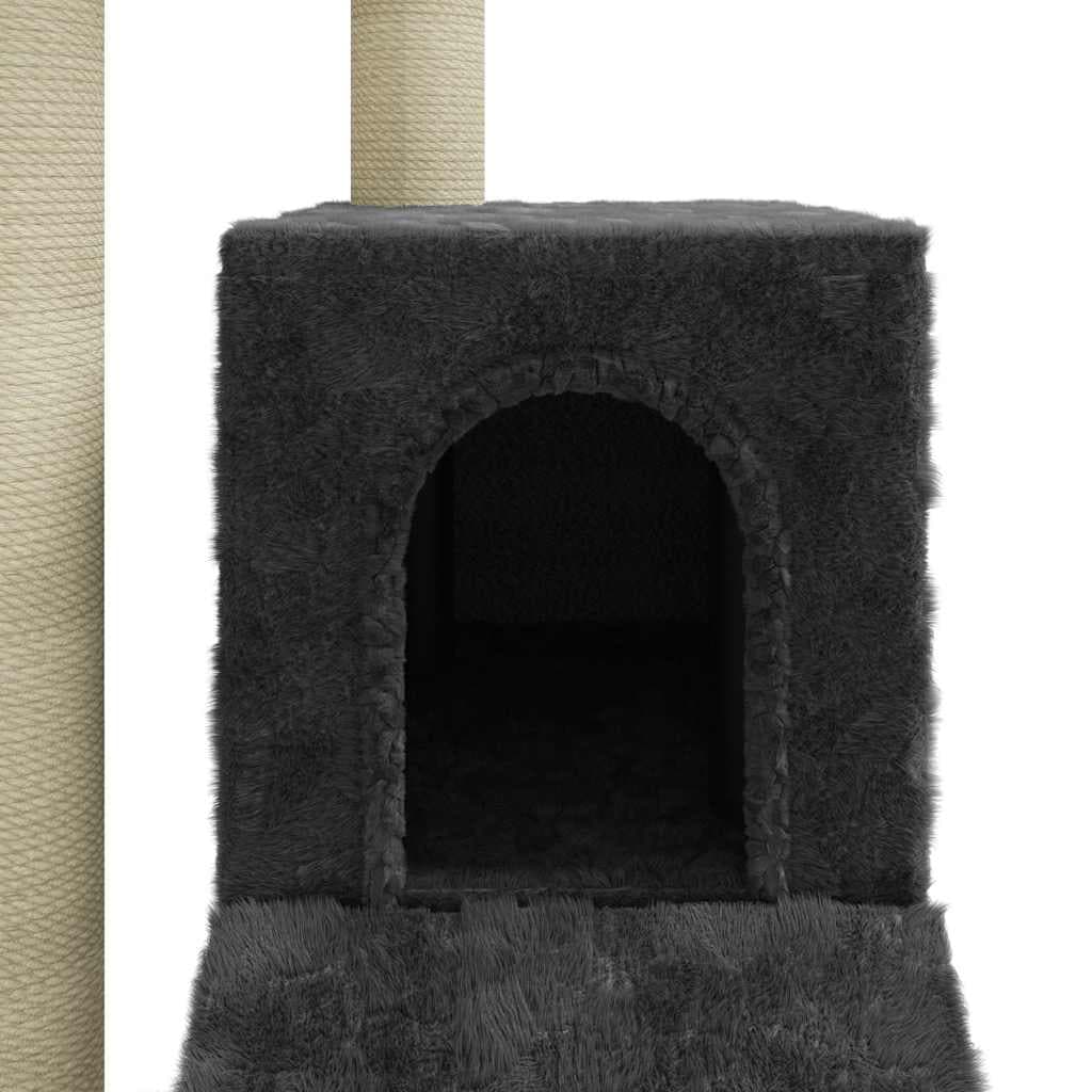 Albero per Gatti con Tiragraffi in Sisal Grigio Scuro 92 cm — miniatura 6 di 9
