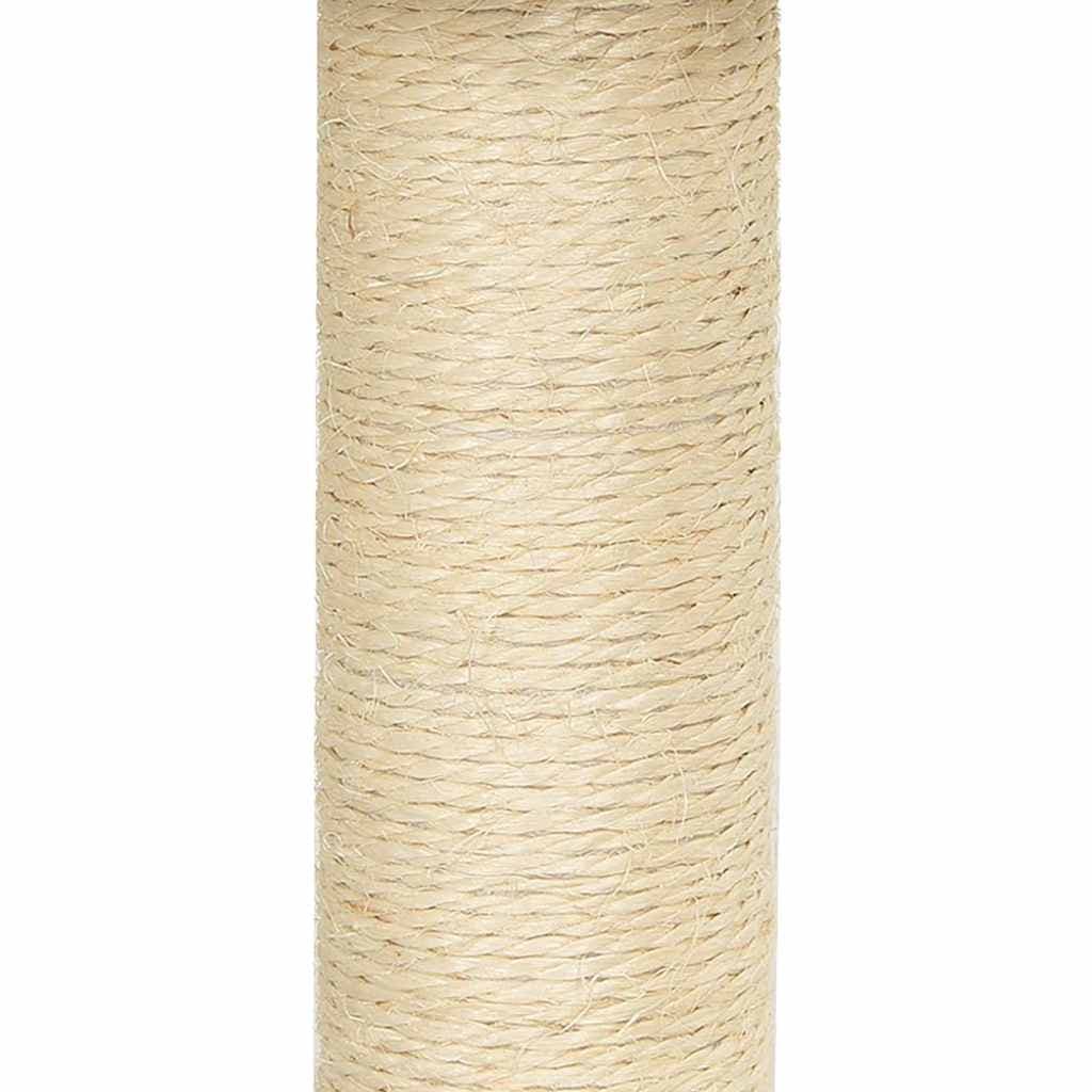 Albero per Gatti con Tiragraffi in Sisal Grigio Chiaro 155 cm — miniatura 7 di 9