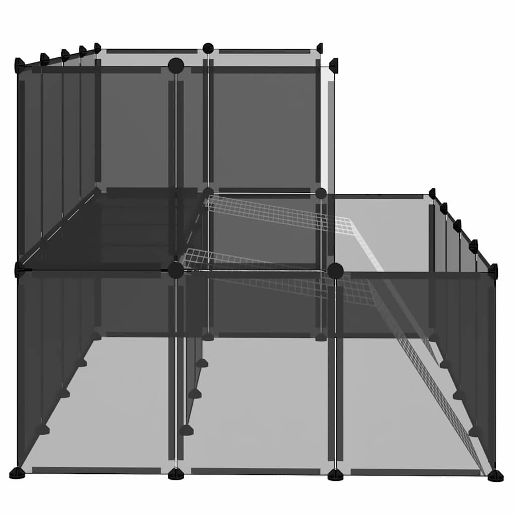 Gabbia per Piccoli Animali Nera 143x107x93 cm in PP e Acciaio — miniatura 5 di 9