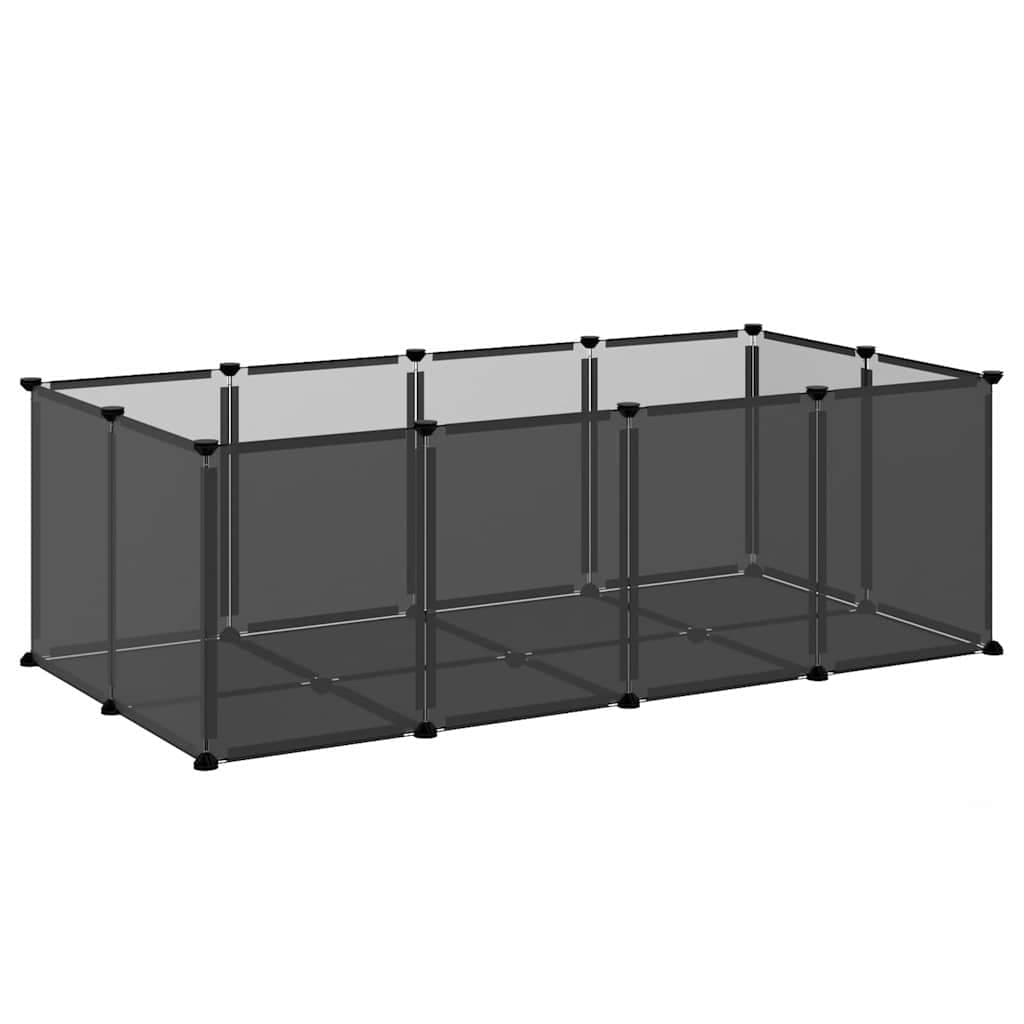 Gabbia per Piccoli Animali Nera 144x74x46,5 cm in PP e Acciaio — miniatura 2 di 9