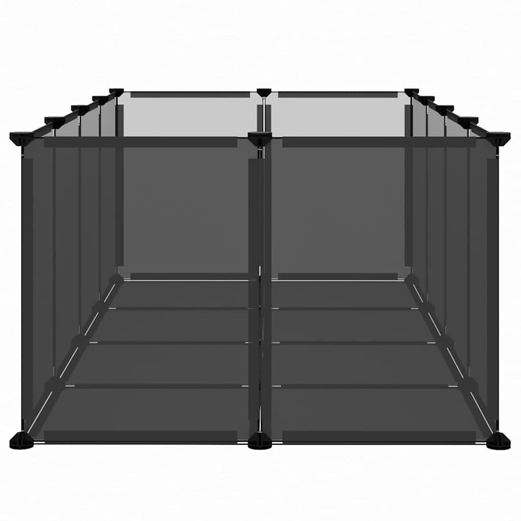 Gabbia per Piccoli Animali Nera 144x74x46,5 cm in PP e Acciaio — miniatura 4 di 9