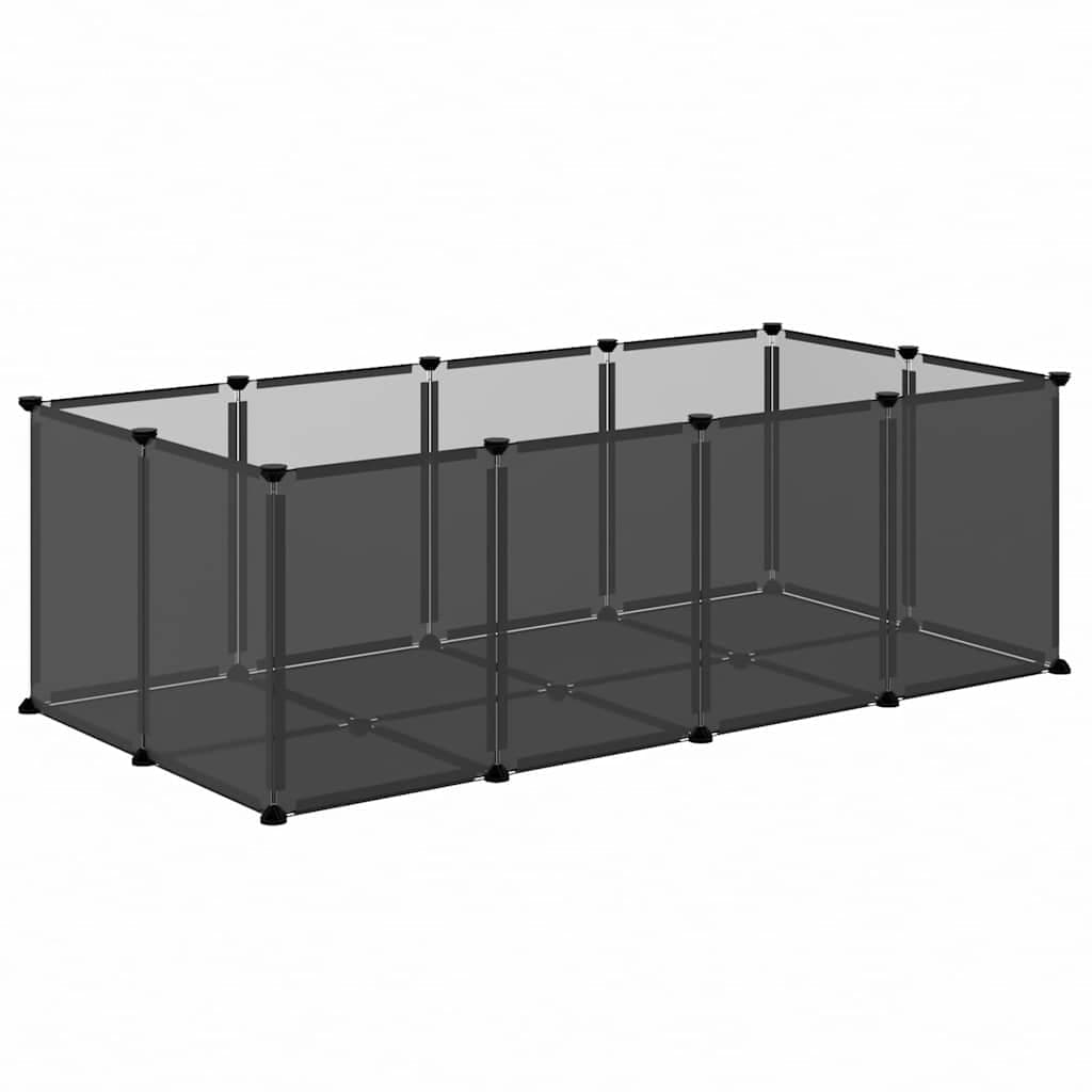 Gabbia per Piccoli Animali Nera 144x74x46,5 cm in PP e Acciaio — miniatura 5 di 9