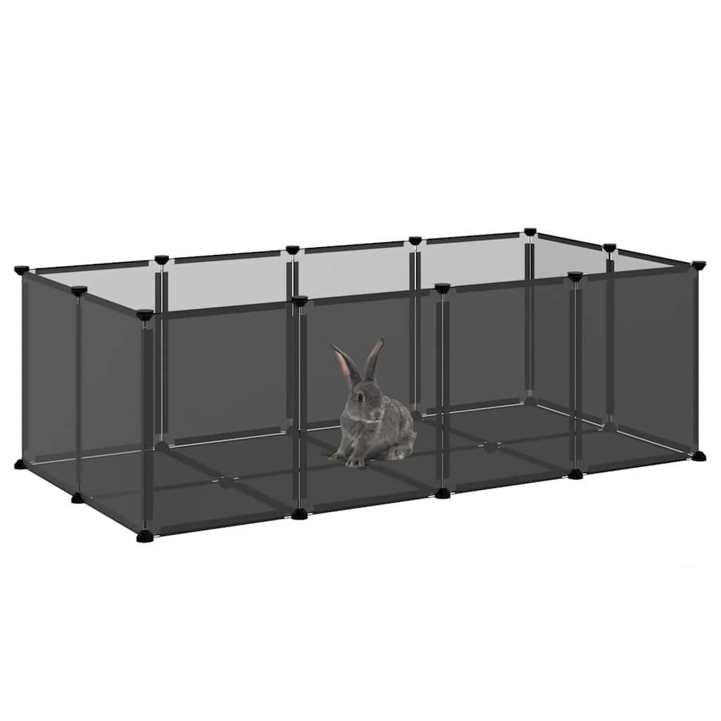 Gabbia per Piccoli Animali Nera 144x74x46,5 cm in PP e Acciaio — miniatura 7 di 9