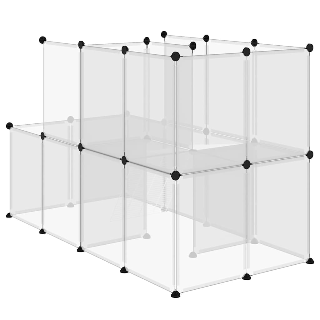Gabbia per Piccoli Animali Trasparente 142x74x93cm PP e Acciaio — miniatura 4 di 9