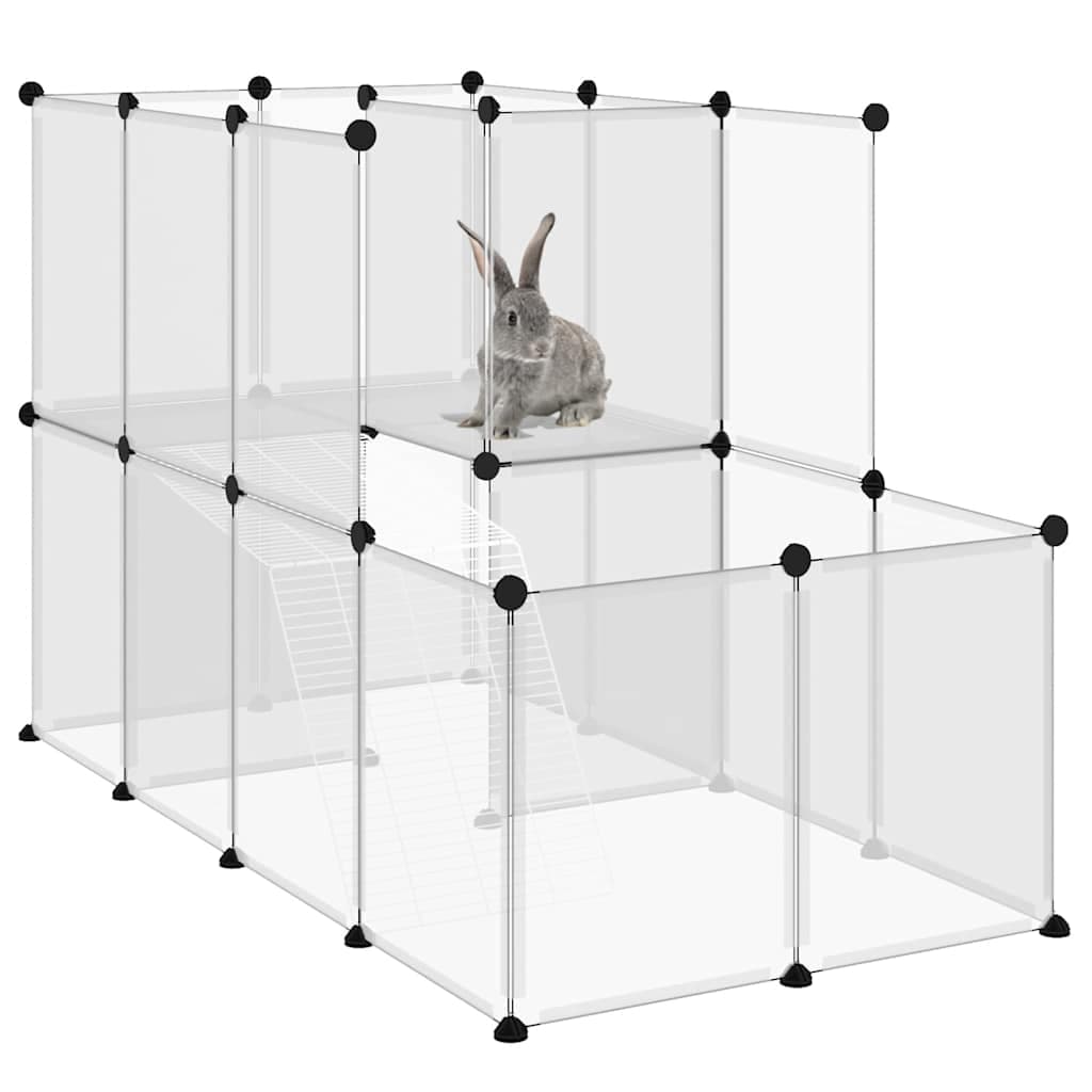 Gabbia per Piccoli Animali Trasparente 142x74x93cm PP e Acciaio — miniatura 6 di 9