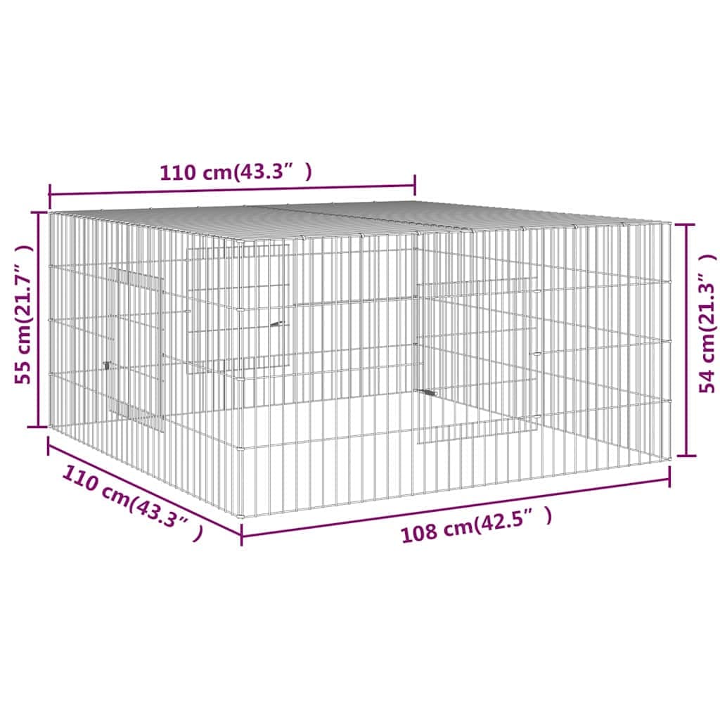 Conigliera 110x110x55 cm Ferro Zincato — miniatura 6 di 6
