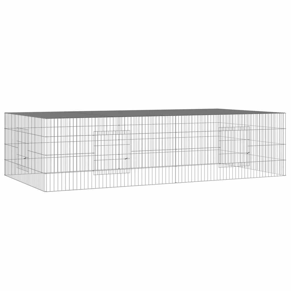 Conigliera con 2 Pannelli 220x110x55 cm Ferro Zincato — miniatura 2 di 6