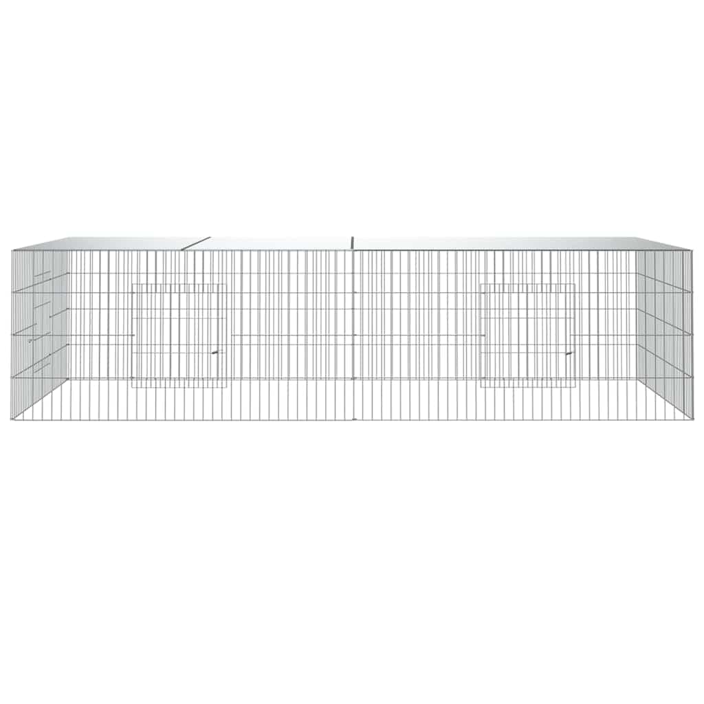 Conigliera con 2 Pannelli 220x110x55 cm Ferro Zincato — miniatura 3 di 6