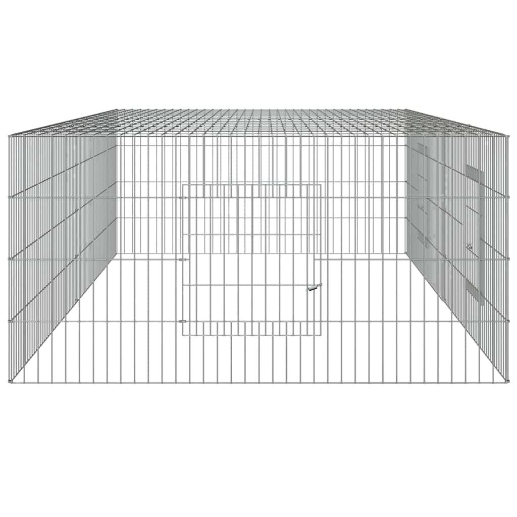 Conigliera con 2 Pannelli 220x110x55 cm Ferro Zincato — miniatura 4 di 6