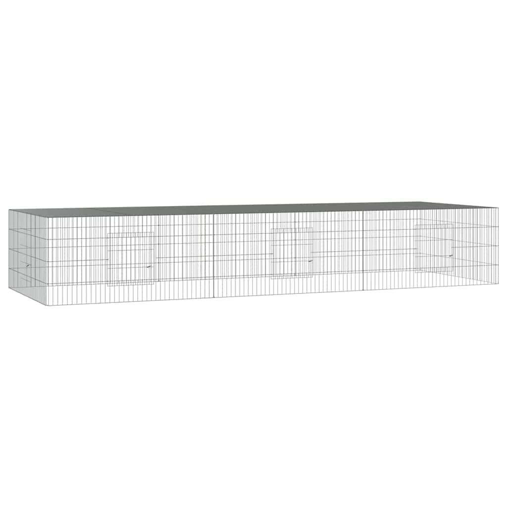 Conigliera con 3 Pannelli 325x109x54 cm Ferro Zincato — miniatura 2 di 6