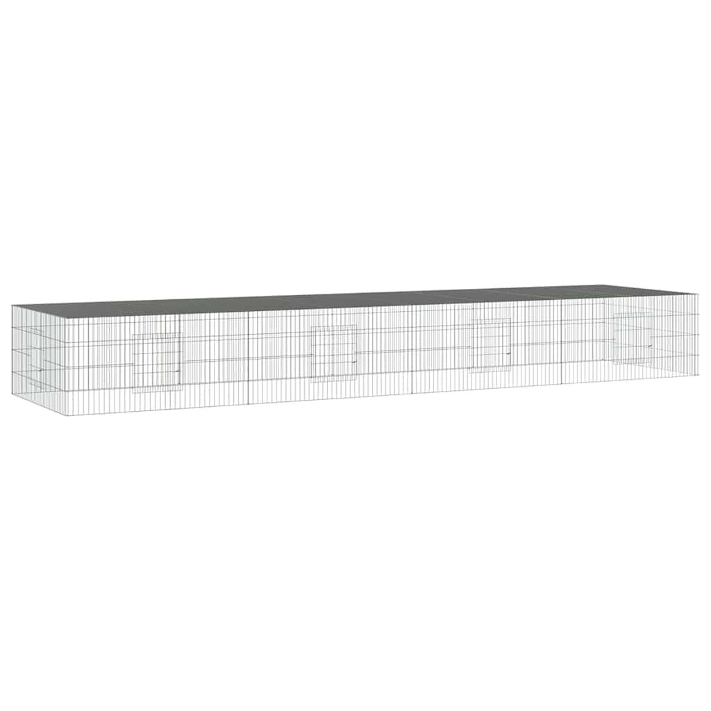 Conigliera con 4 Pannelli 433x109x54 cm Ferro Zincato — miniatura 2 di 6