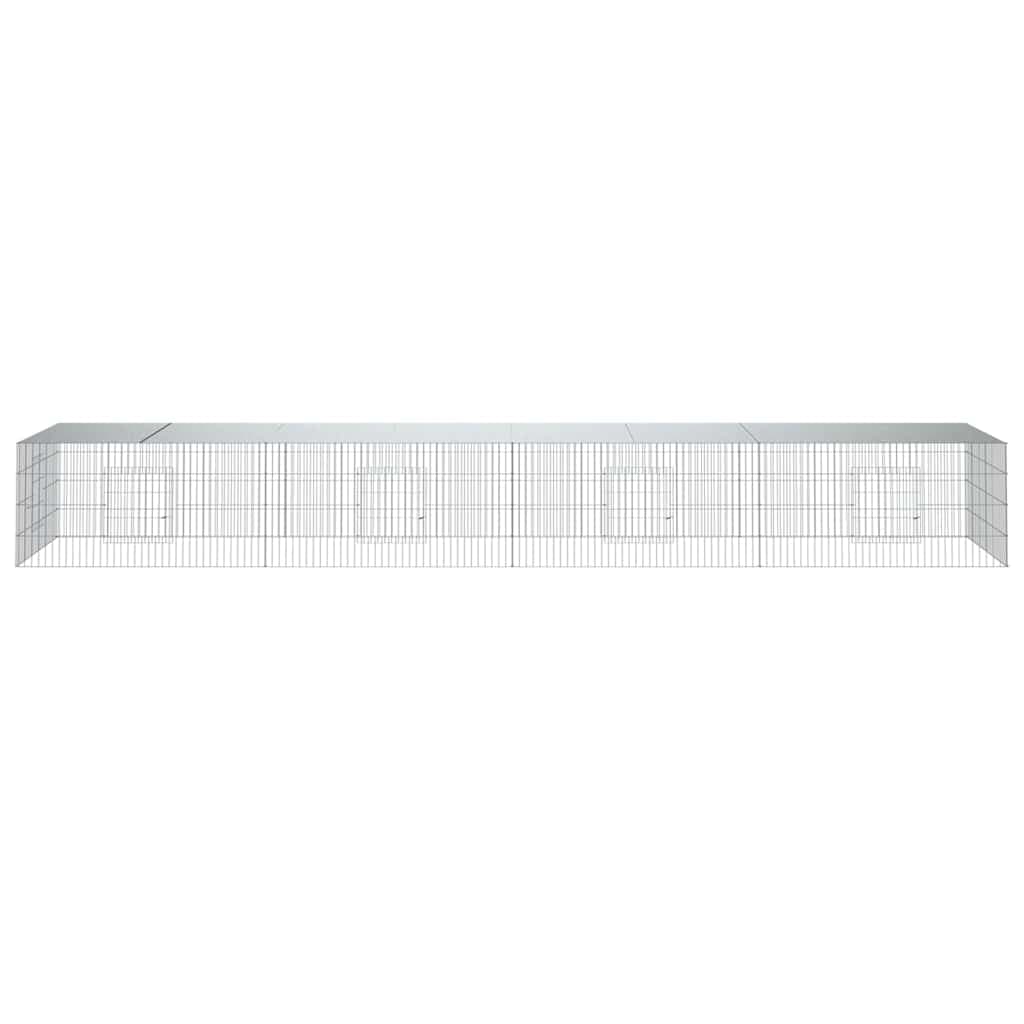 Conigliera con 4 Pannelli 433x109x54 cm Ferro Zincato — miniatura 3 di 6