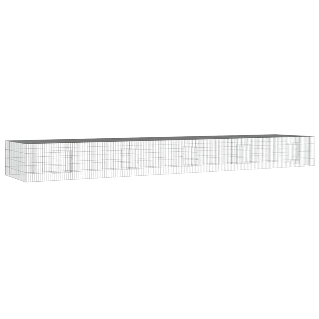 Conigliera con 5 Pannelli 541x109x54 cm Ferro Zincato — miniatura 2 di 6