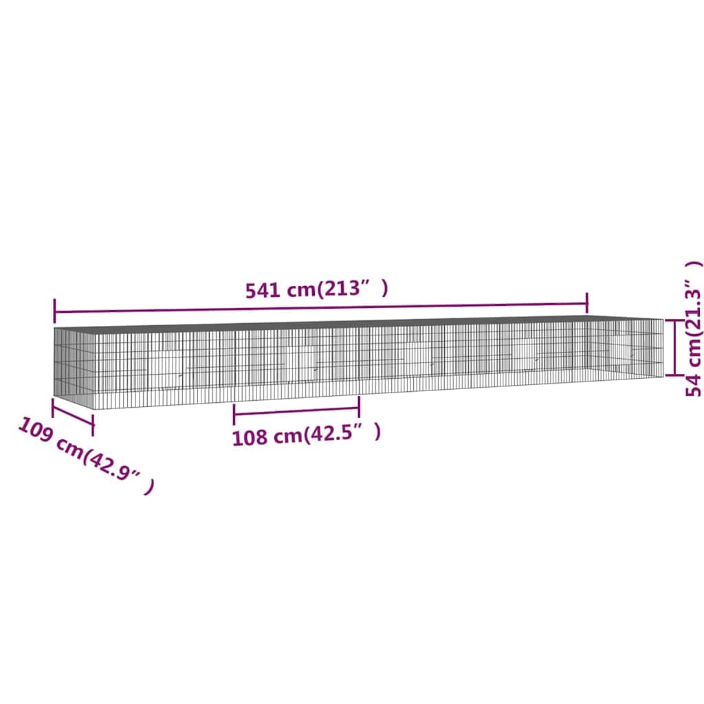 Conigliera con 5 Pannelli 541x109x54 cm Ferro Zincato — miniatura 6 di 6