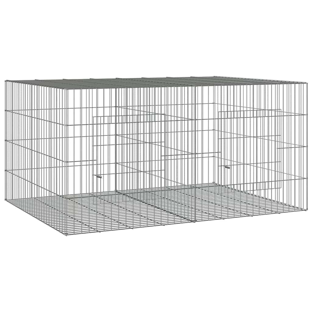 Conigliera con 2 Pannelli 110x79x54 cm Ferro Zincato — miniatura 2 di 6