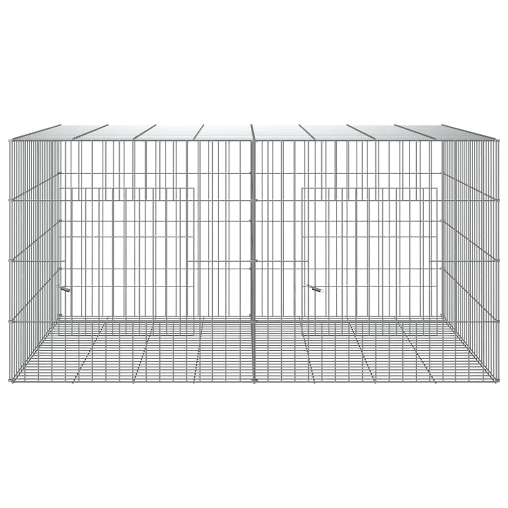 Conigliera con 2 Pannelli 110x79x54 cm Ferro Zincato — miniatura 3 di 6