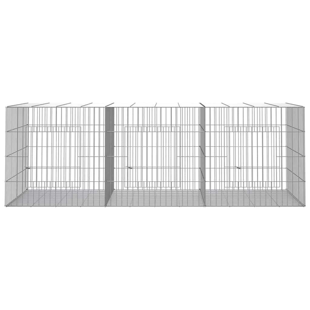 Conigliera con 3 Pannelli 163x79x54 cm Ferro Zincato — miniatura 3 di 6