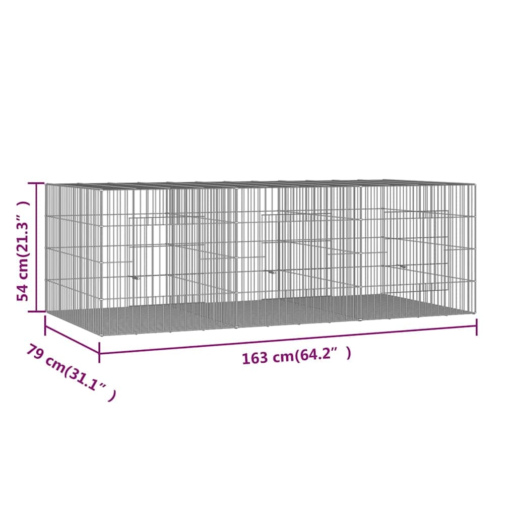 Conigliera con 3 Pannelli 163x79x54 cm Ferro Zincato — miniatura 6 di 6