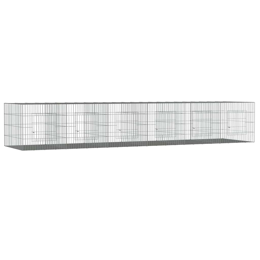 Conigliera con 6 Pannelli 327x79x54 cm Ferro Zincato — miniatura 2 di 6