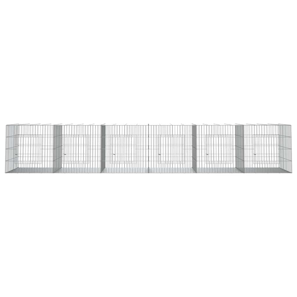 Conigliera con 6 Pannelli 327x79x54 cm Ferro Zincato — miniatura 3 di 6