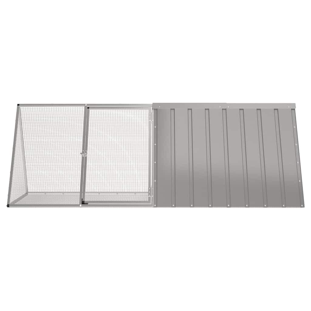 Gabbia per Conigli grigio 201,5x80,5x71 cm Acciaio Zincato — miniatura 1 di 4
