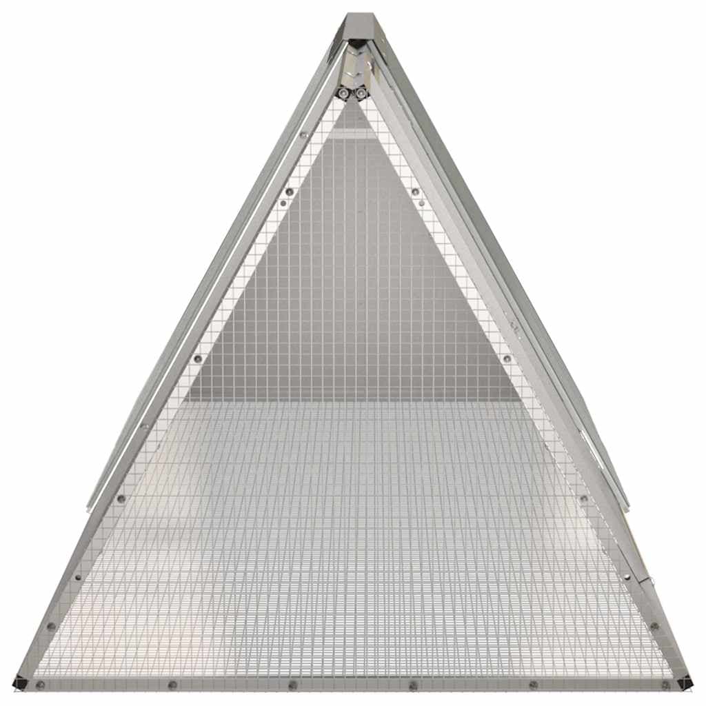 Gabbia per Conigli grigio 201,5x80,5x71 cm Acciaio Zincato — miniatura 2 di 4