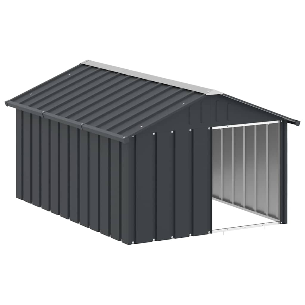 Casetta per Cani Antracite 116,5x153x81,5 cm Acciaio Zincato — foto 2 di 9