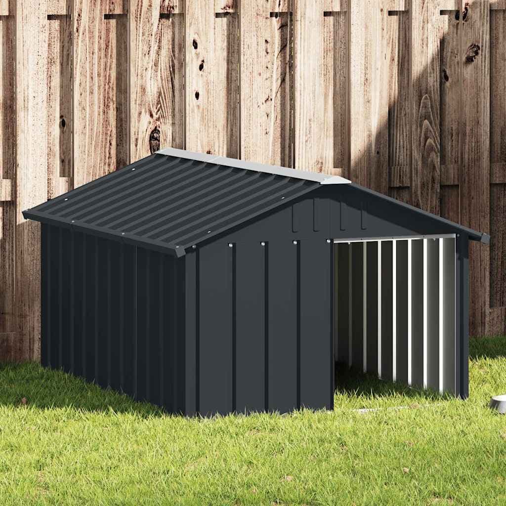 Casetta per Cani Antracite 116,5x153x81,5 cm Acciaio Zincato