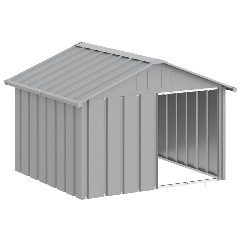 Casetta per Cani grigio 116,5x103x81,5 cm Acciaio Zincato — miniatura 2 di 9