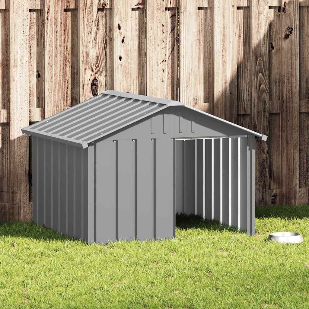 Casetta per Cani grigio 116,5x103x81,5 cm Acciaio Zincato — miniatura 1 di 9