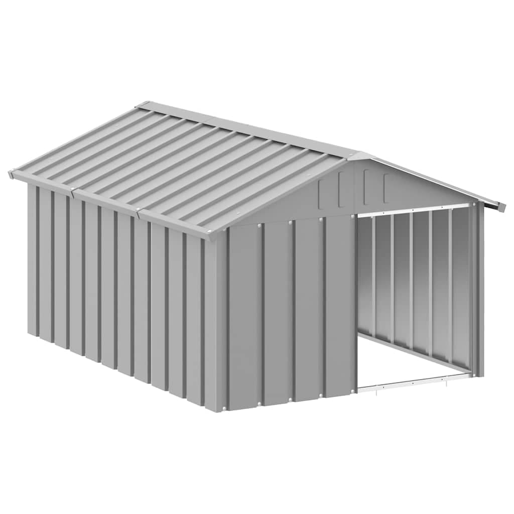 Casetta per Cani grigio 116,5x153x81,5 cm Acciaio Zincato — foto 2 di 9