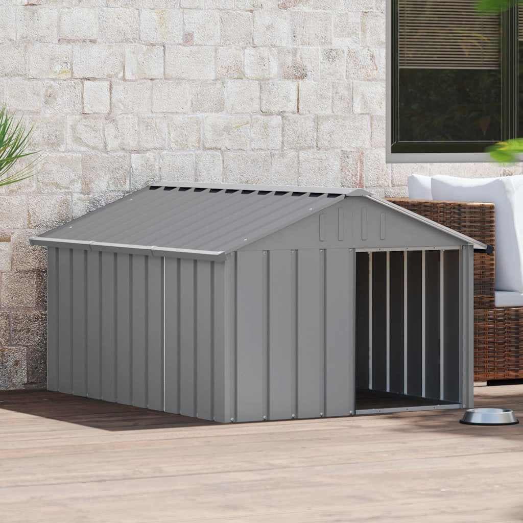 Casetta per Cani grigio 116,5x153x81,5 cm Acciaio Zincato — foto 3 di 9