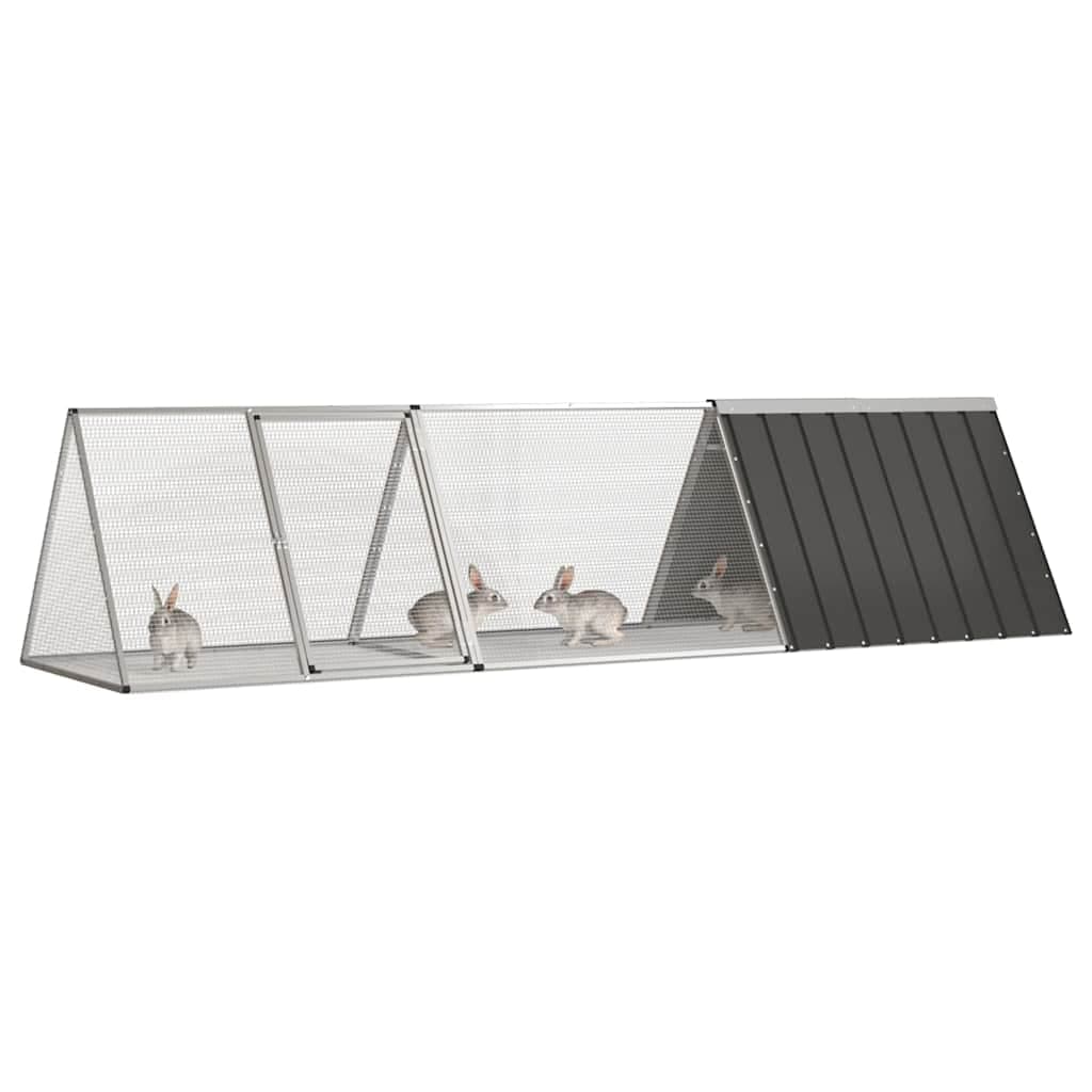 Gabbia per conigli antracite 302,5x80,5x71cm in acciaio zincato — miniatura 3 di 4