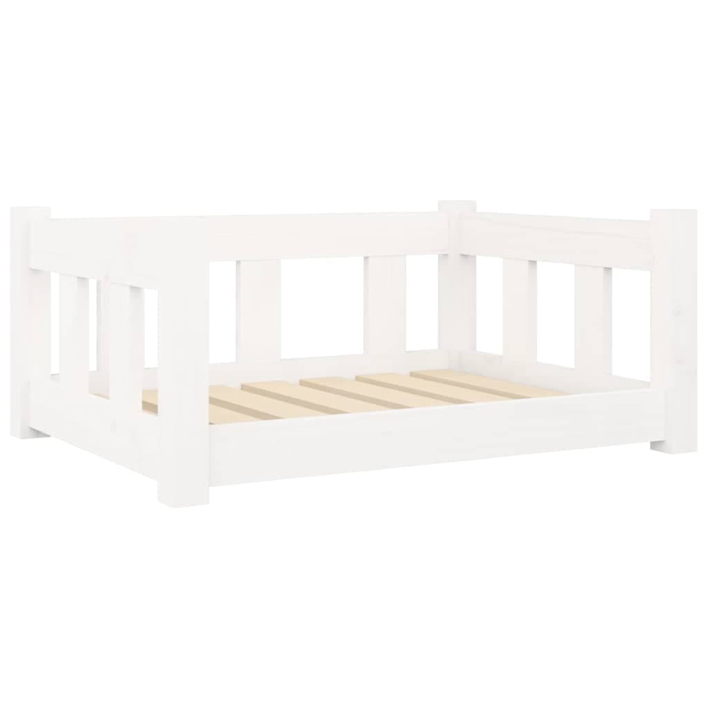 Cuccia per Cani Bianca 65,5x50,5x28 cm Legno Massello di Pino — foto 2 di 8